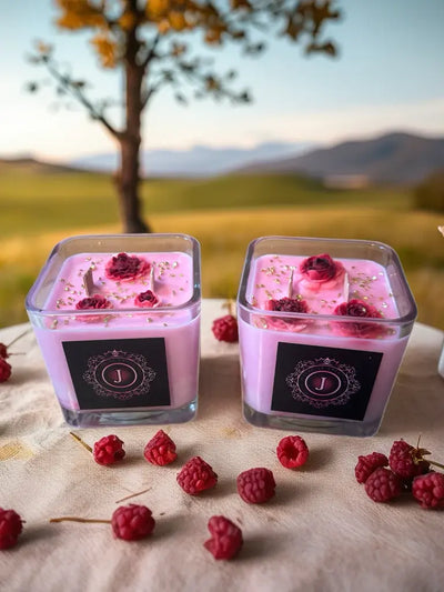 Lavender Pink Lady & Handmade Floral Scented Candle | Relaxing Aromatherapy Gift - Jessamine Creations