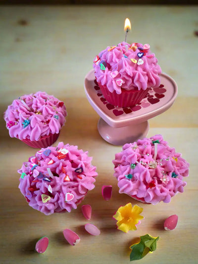 pink mini cupcake candles