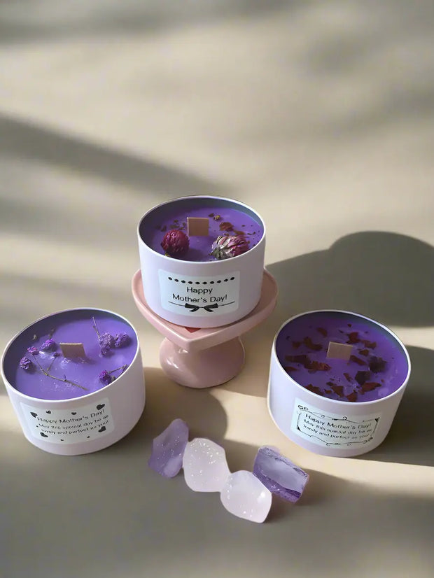 romantic tin pink soy wax candle