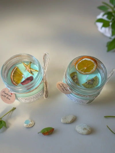 blue aloha soy wax candle