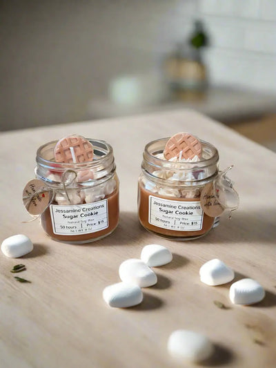 Sugar Cookie Dessert Candle – Sweet Vanilla Scented Soy Candle for Gifting & Home Décor - Jessamine Creations