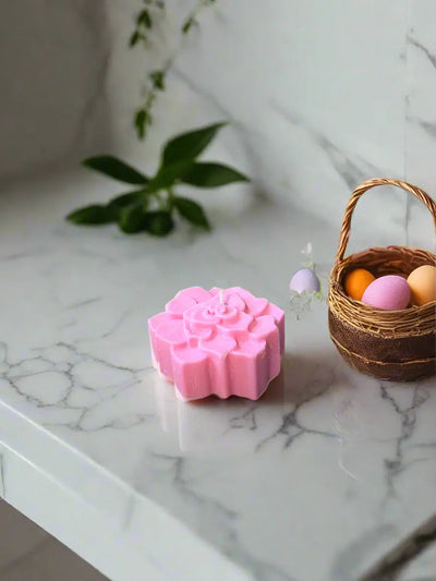 pink flower silicone candle mold