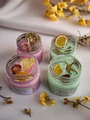 aloha glass jar pink soy wax candle