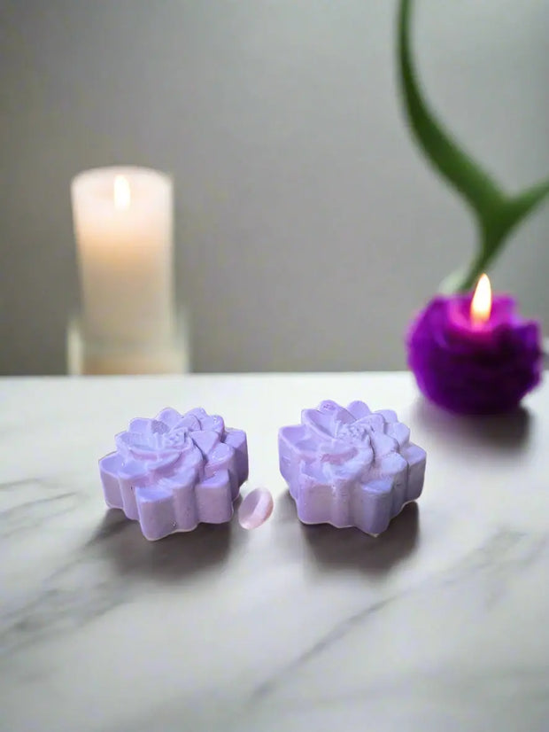purple flower silicone candle mold